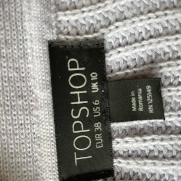 TOPSHOP Open Front Lilac Knit Cardigan Tiered Ruffle Sleeves size 6 - Picture 6 of 8